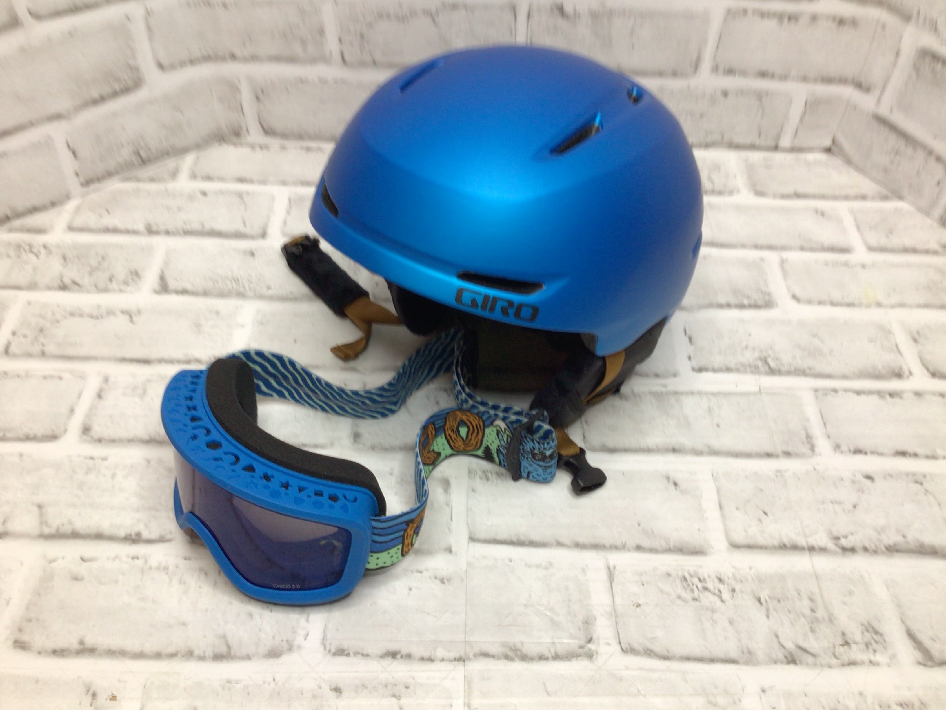 GIRO Spur CP Blue Shreddy Yeti Snow Helmet/Goggles SIZE Youth Extra Small (XS) (8097250312430)